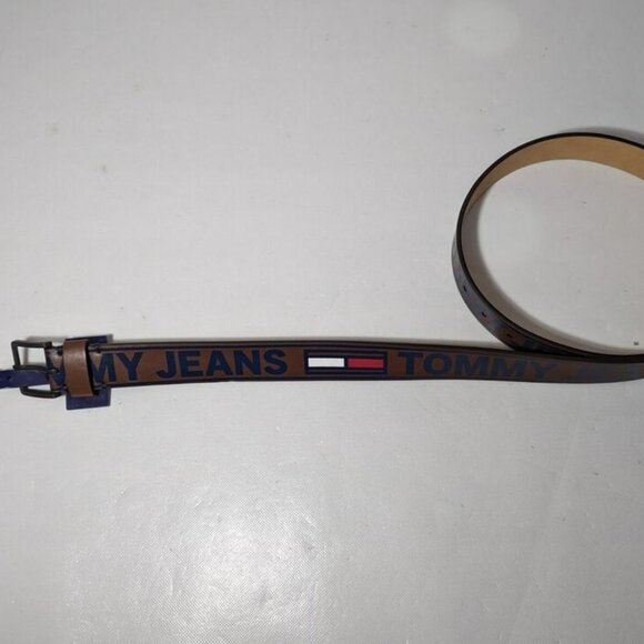 NEW- Size S Mens Tommy Hilfiger Jeans Synthetic Leather Belt 11HP02X190 - Picture 1 of 4